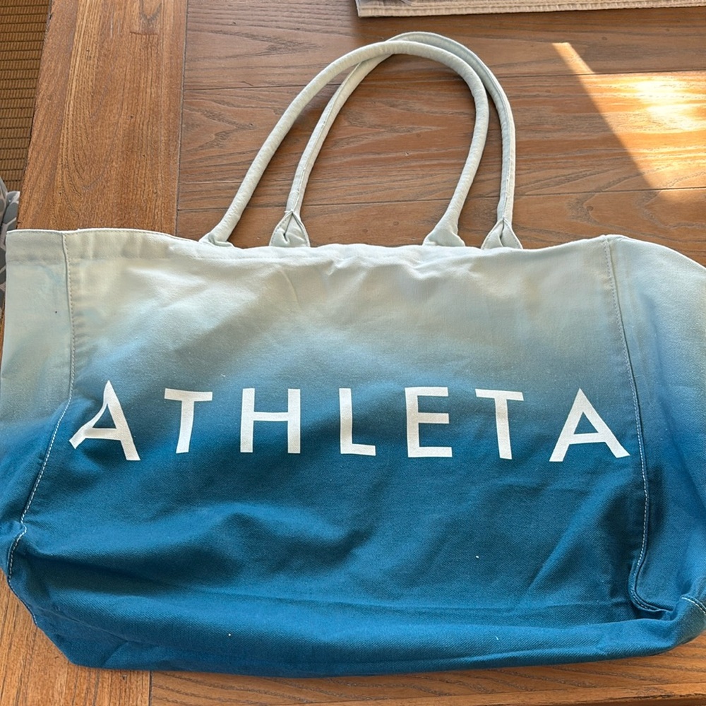 Athleta Cotton Cancas Ombré Tote Bag